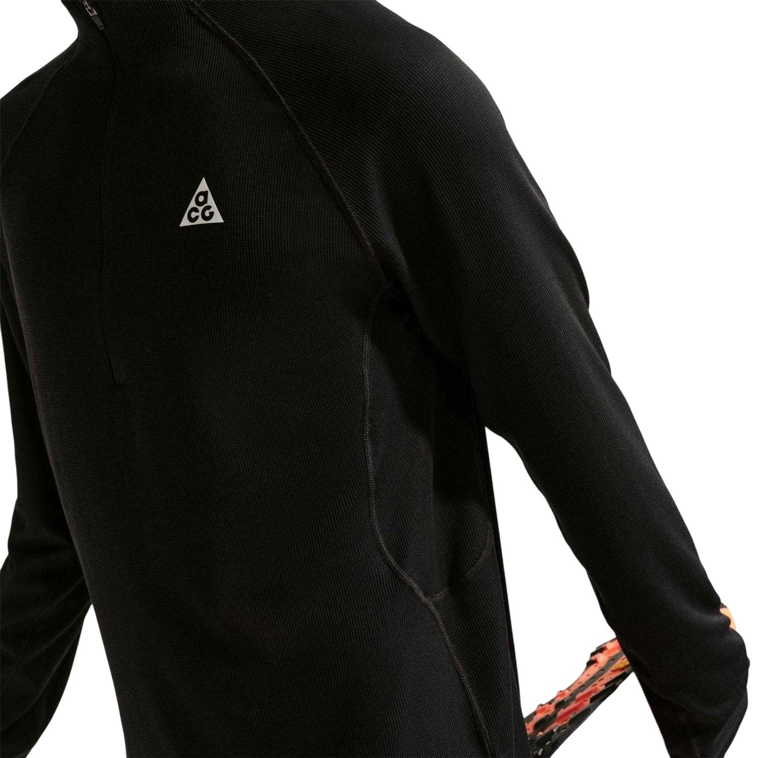 Black-White - Lifestyle - Nike Mens Trail Long-Sleeved Running Top