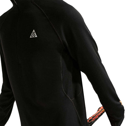 Black-White - Lifestyle - Nike Mens Trail Long-Sleeved Running Top