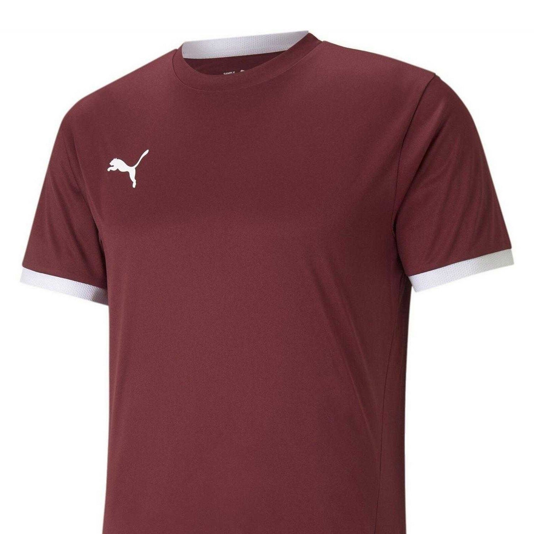 Cordovan Red-White - Side - Puma Mens TeamLIGA Football Jersey
