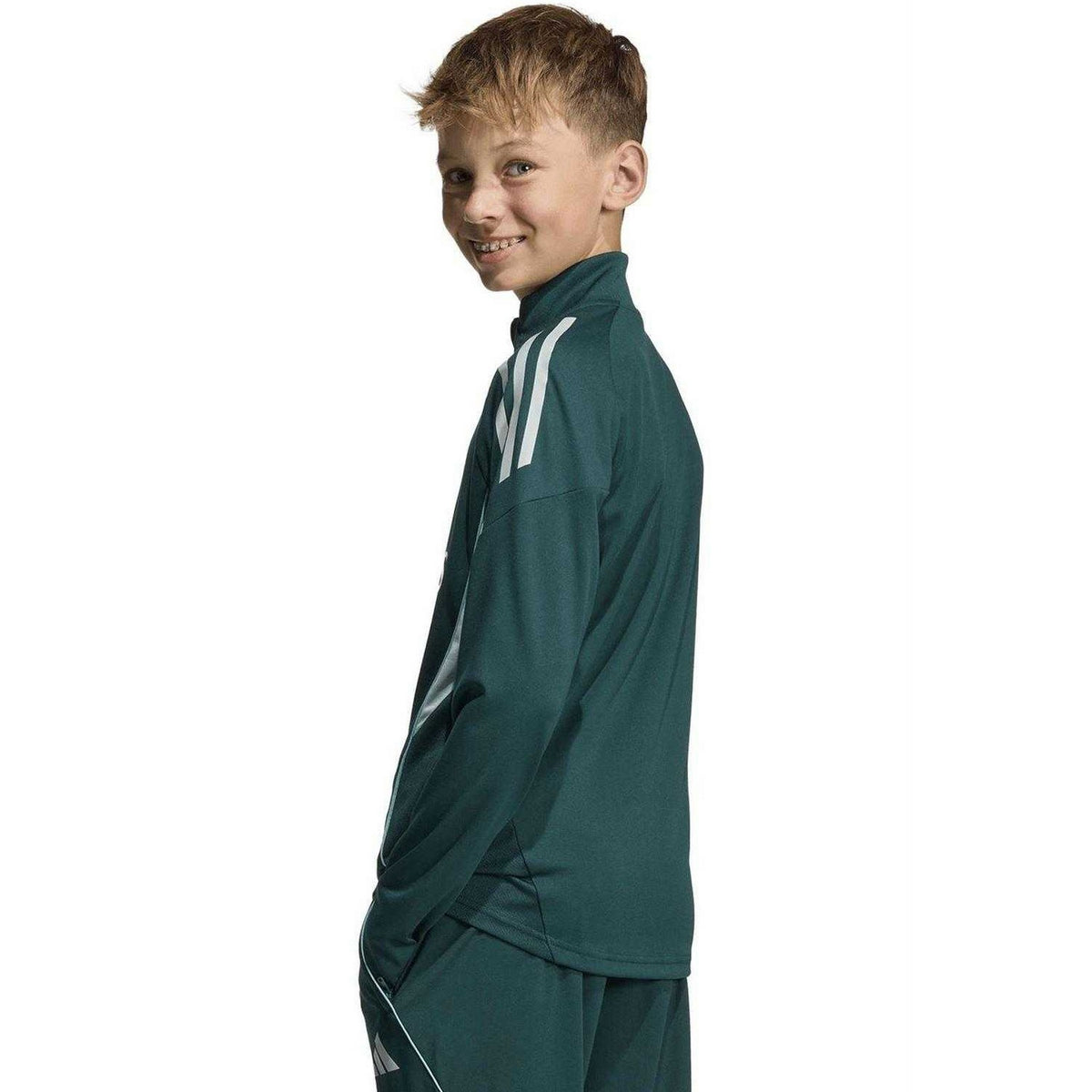 Green-Blue - Close up - Adidas Childrens-Kids Tiro 25 Competition Arsenal FC Long-Sleeved Football Track Top