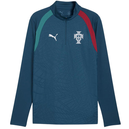 Green-Silver - Front - Puma Mens World Cup 2026 Portugal FC Long-Sleeved Drill Top