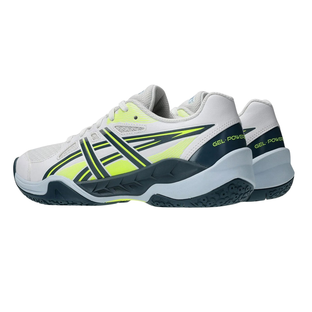 White-Indigo - Pack Shot - Asics Childrens-Kids Non Marking Volleyball Shoes