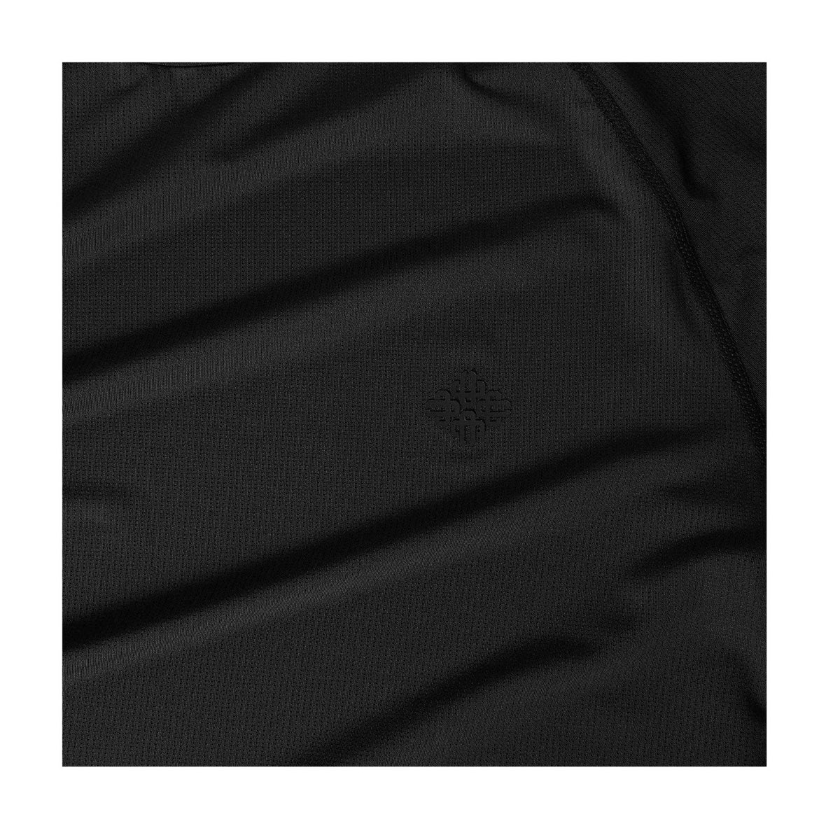 Black - Side - The Couture Club Mens Rubberised Logo Fitted Long-Sleeved Top