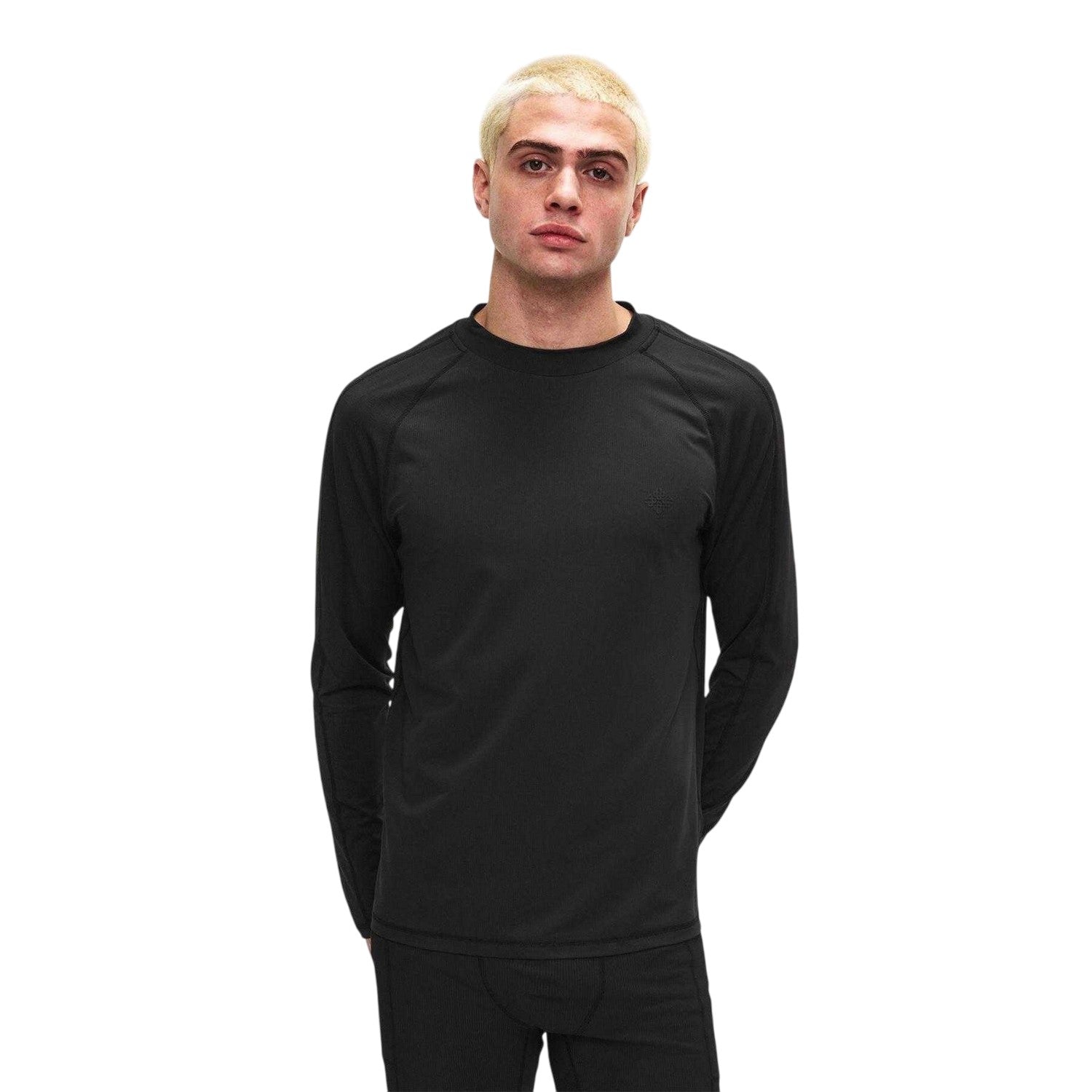 Black - Lifestyle - The Couture Club Mens Rubberised Logo Fitted Long-Sleeved Top