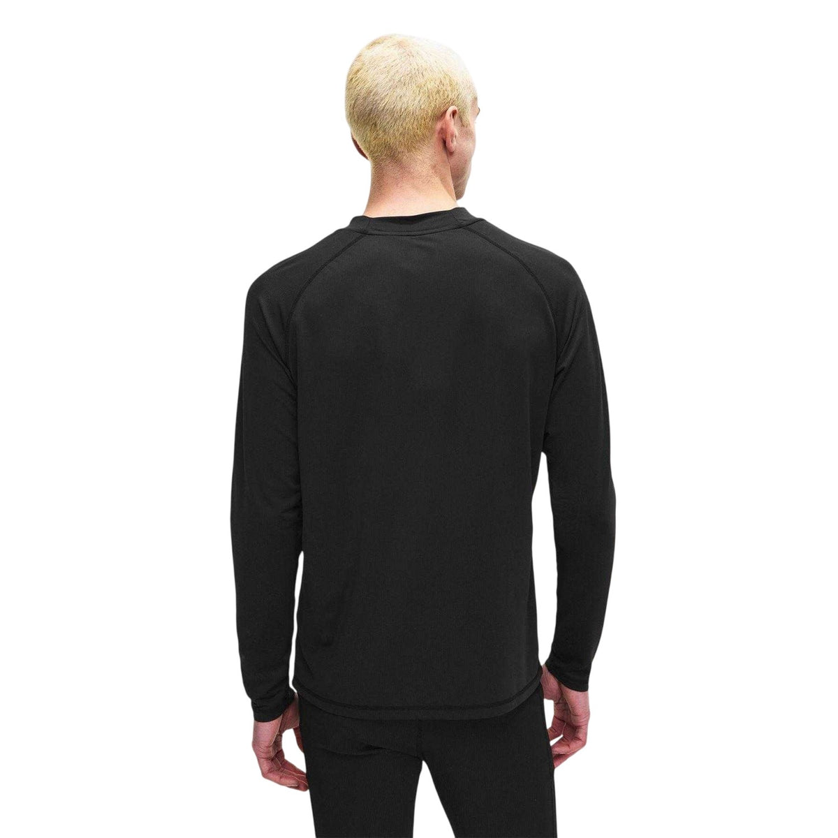 Black - Pack Shot - The Couture Club Mens Rubberised Logo Fitted Long-Sleeved Top