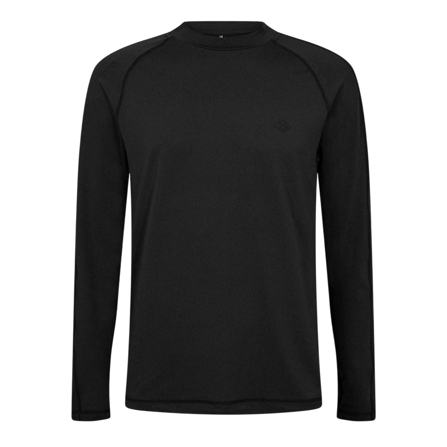 Black - Front - The Couture Club Mens Rubberised Logo Fitted Long-Sleeved Top