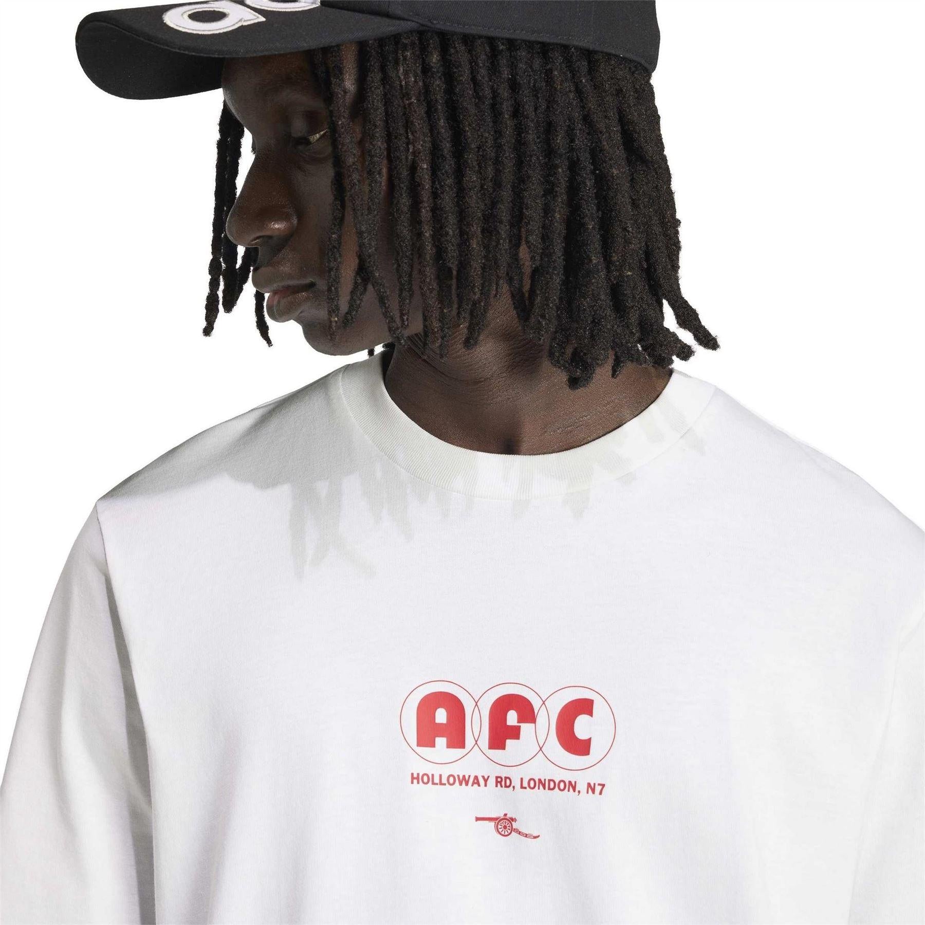 White - Side - Adidas Mens Seasonal Arsenal FC Short-Sleeved T-Shirt