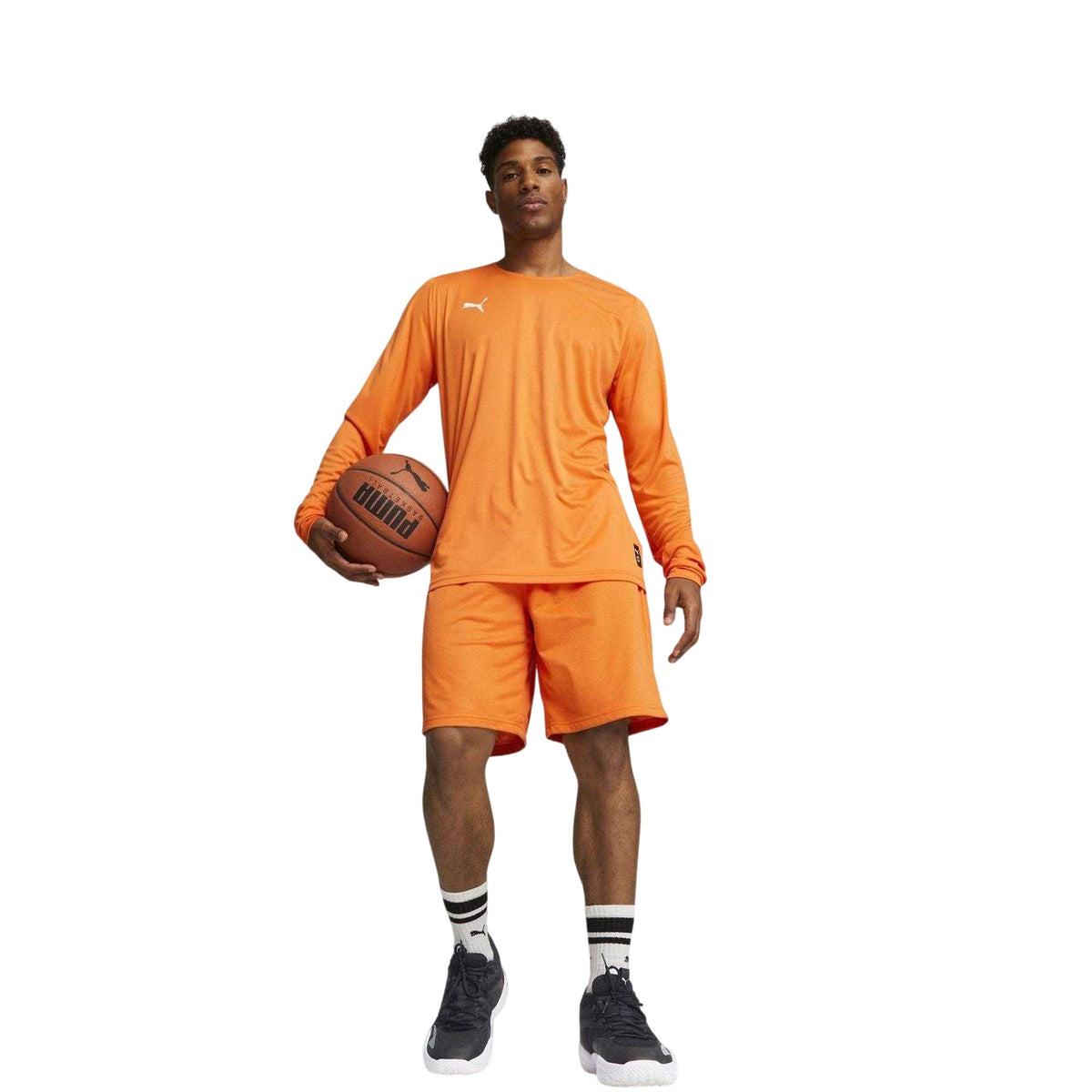 Orange - Pack Shot - Puma Mens Hoops Team Long-Sleeved Top