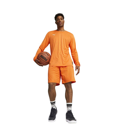Orange - Pack Shot - Puma Mens Hoops Team Long-Sleeved Top