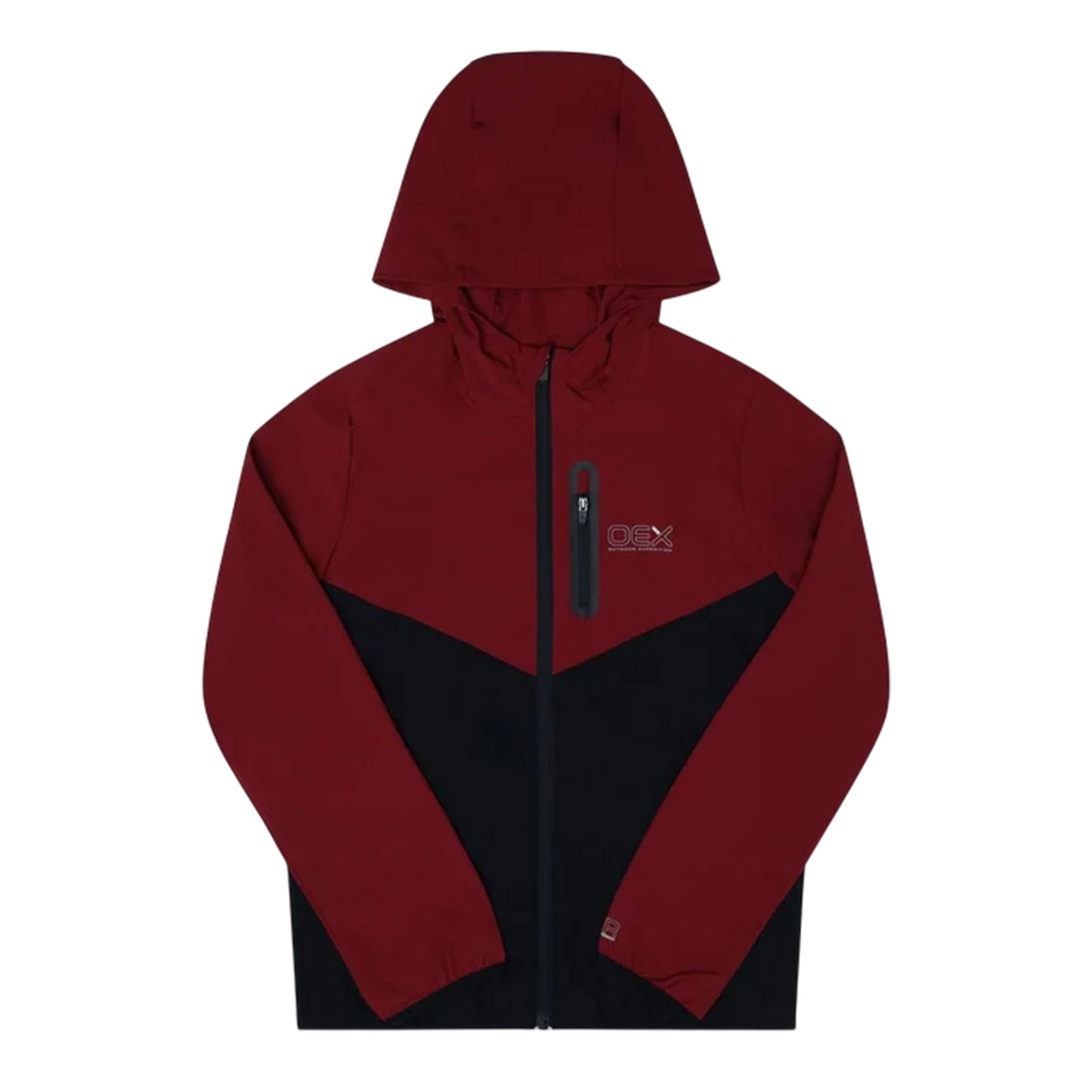 Rust-Black - Side - OEX Childrens-Kids Fell Long-Sleeved Tracksuit