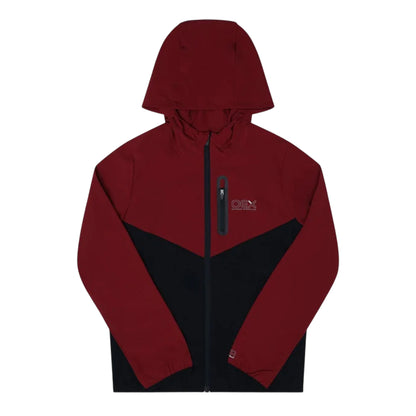 Rust-Black - Side - OEX Childrens-Kids Fell Long-Sleeved Tracksuit