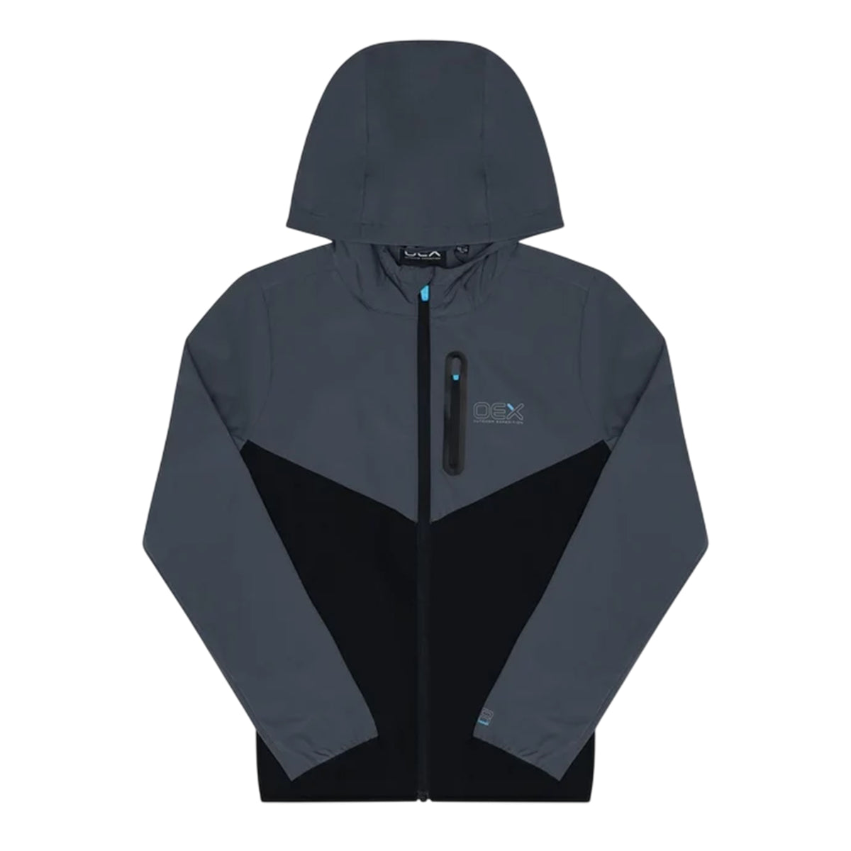 Black-Charcoal - Side - OEX Childrens-Kids Fell Long-Sleeved Tracksuit