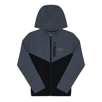 Black-Charcoal - Side - OEX Childrens-Kids Fell Long-Sleeved Tracksuit