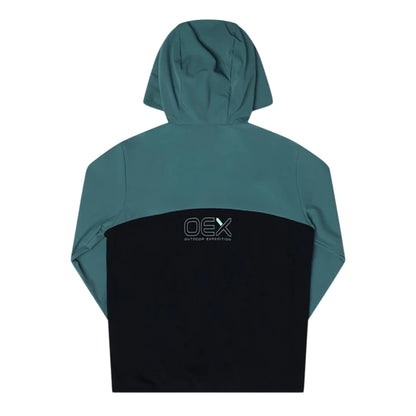 Green-Black - Back - OEX Childrens-Kids Fell Long-Sleeved Tracksuit