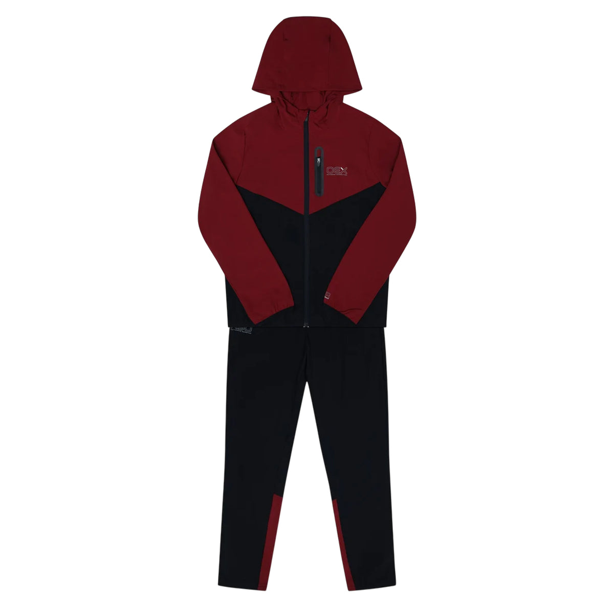 Rust-Black - Front - OEX Childrens-Kids Fell Long-Sleeved Tracksuit