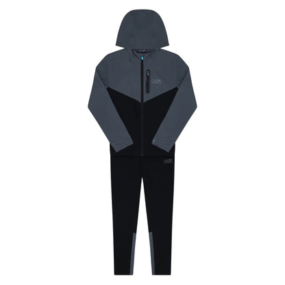 Black-Charcoal - Front - OEX Childrens-Kids Fell Long-Sleeved Tracksuit