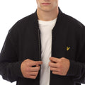 Black - Side - Lyle & Scott Mens Jersey Bomber Jacket