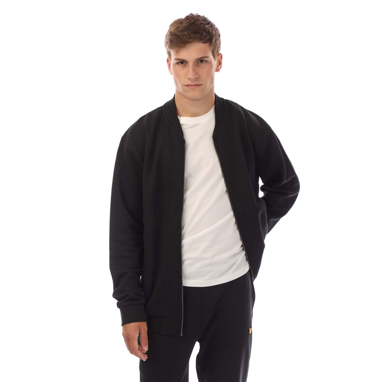 Black - Lifestyle - Lyle & Scott Mens Jersey Bomber Jacket