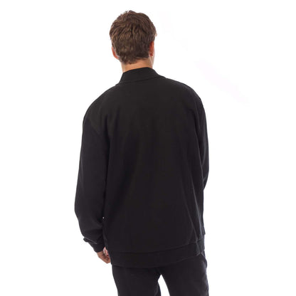 Black - Back - Lyle & Scott Mens Jersey Bomber Jacket