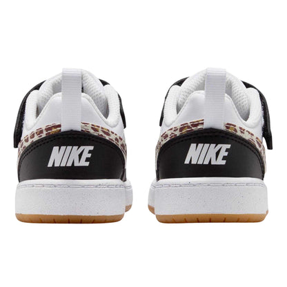 Black-Leopard - Back - Nike Toddler Court Borough Flat Shoes