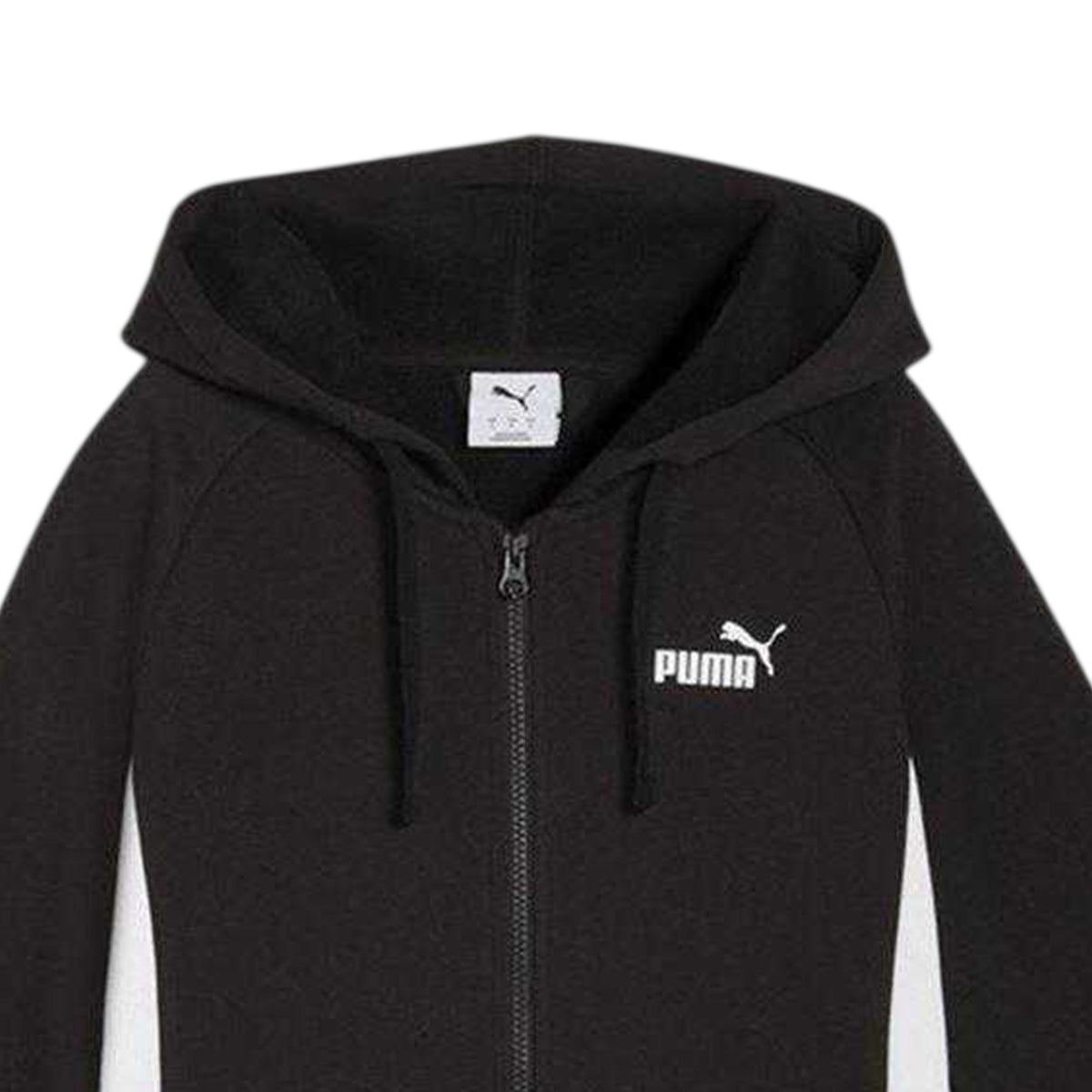 Puma Black - Side - Puma Womens-Ladies Fleece Full Zip Tracksuit