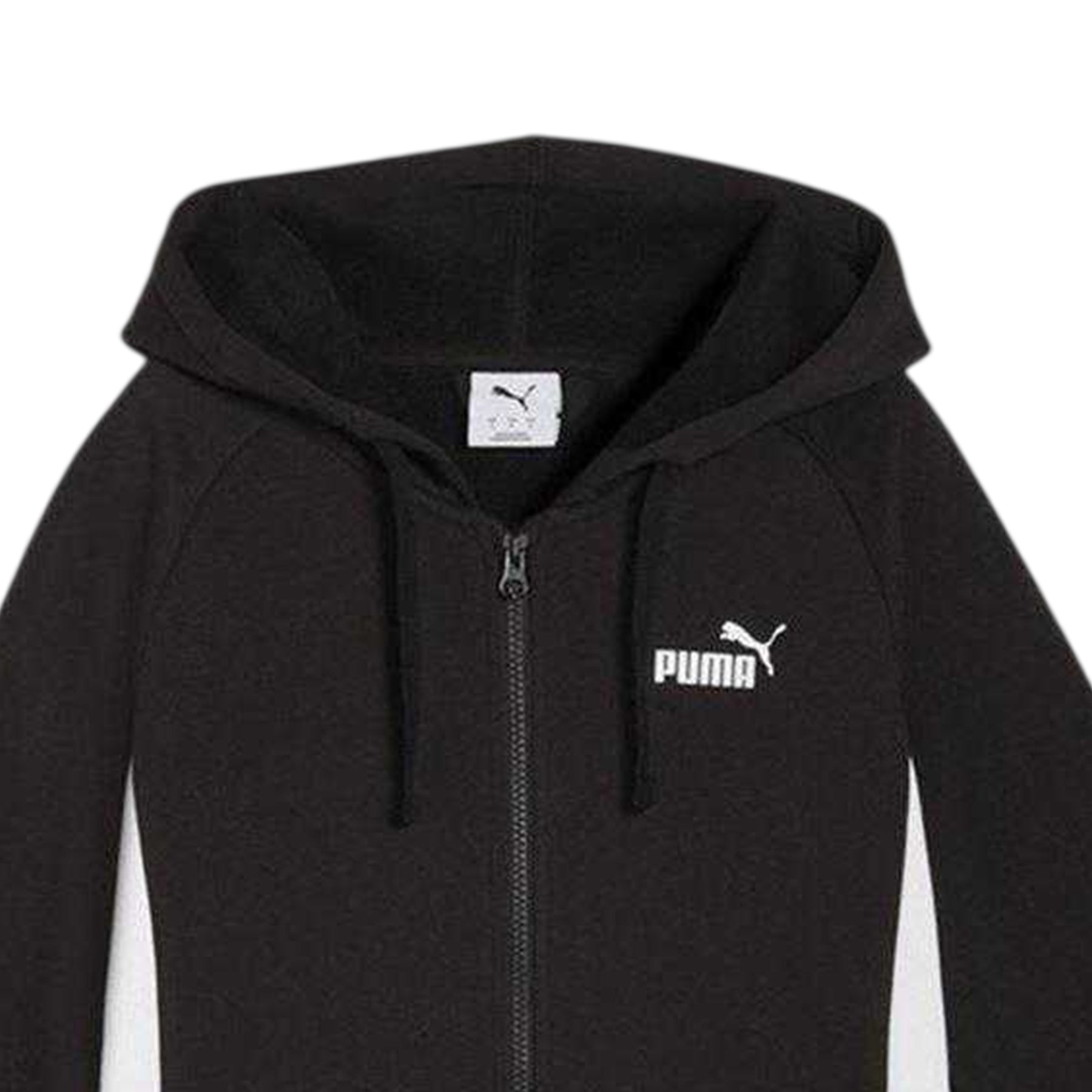 Puma Black - Side - Puma Womens-Ladies Fleece Full Zip Tracksuit