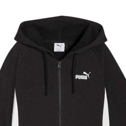 Puma Black - Side - Puma Womens-Ladies Fleece Full Zip Tracksuit