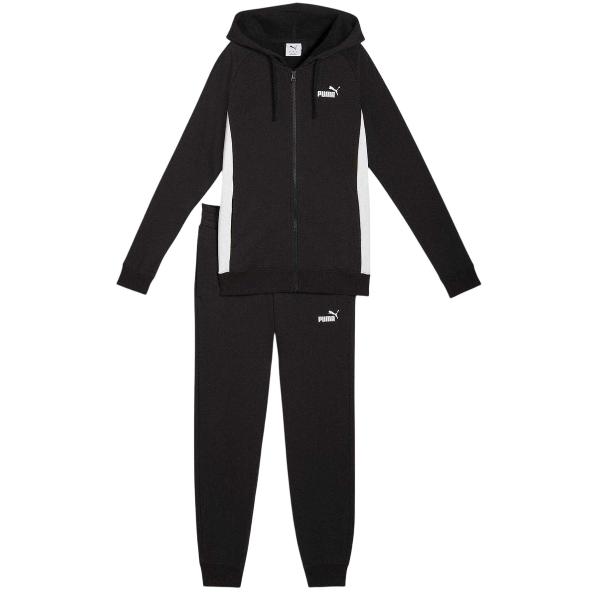 Puma Black - Front - Puma Womens-Ladies Fleece Full Zip Tracksuit