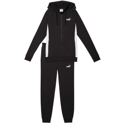 Puma Black - Front - Puma Womens-Ladies Fleece Full Zip Tracksuit