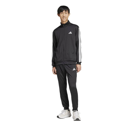 Black - Pack Shot - Adidas Mens 3 Stripes Fleece Tracksuit