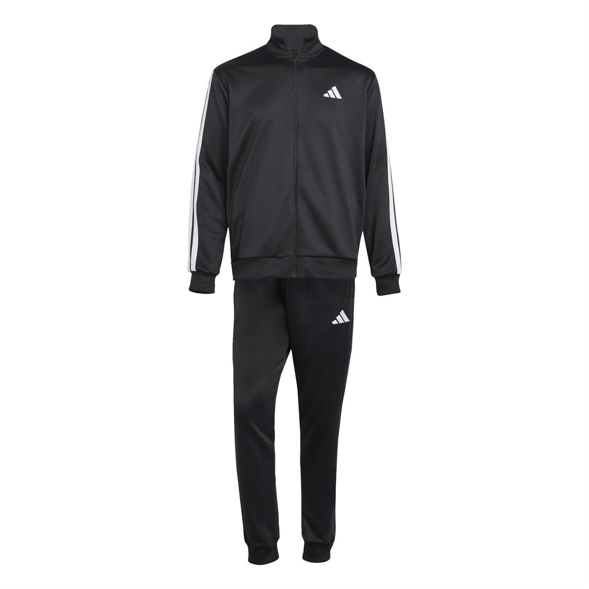 Black - Front - Adidas Mens 3 Stripes Fleece Tracksuit