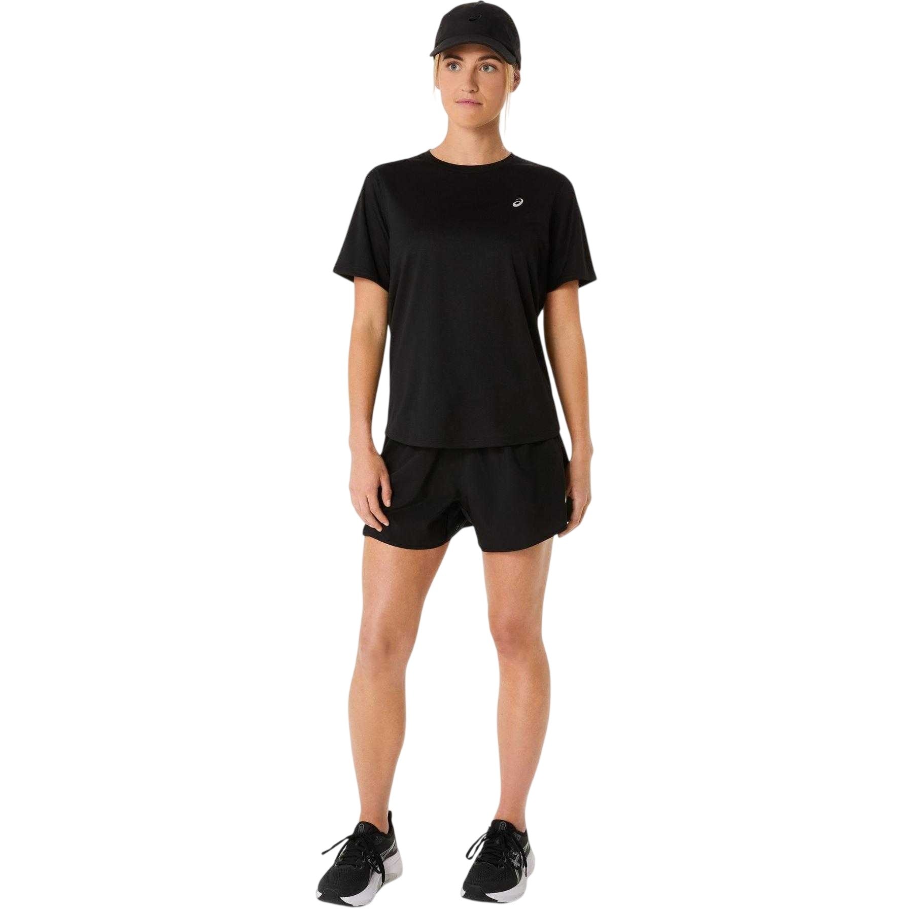 Black - Pack Shot - Asics Womens-Ladies Short-Sleeved Running T-Shirt