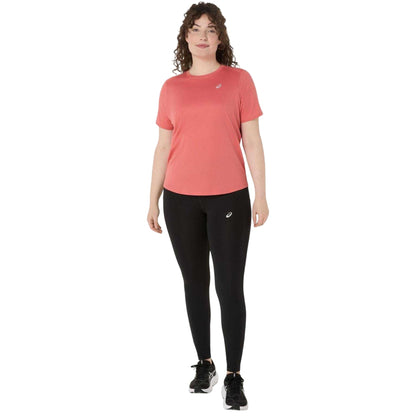 Coral-White - Pack Shot - Asics Womens-Ladies Short-Sleeved Running T-Shirt