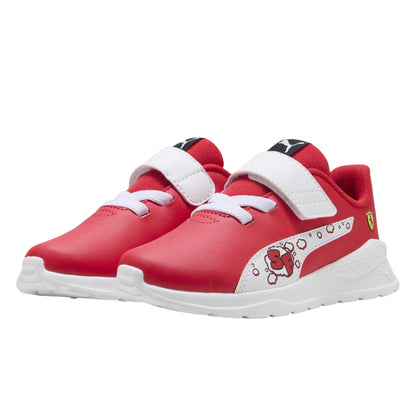 Rosso Red - Close up - Puma Childrens-Kids Anzarun Ferrari Flat Trainers