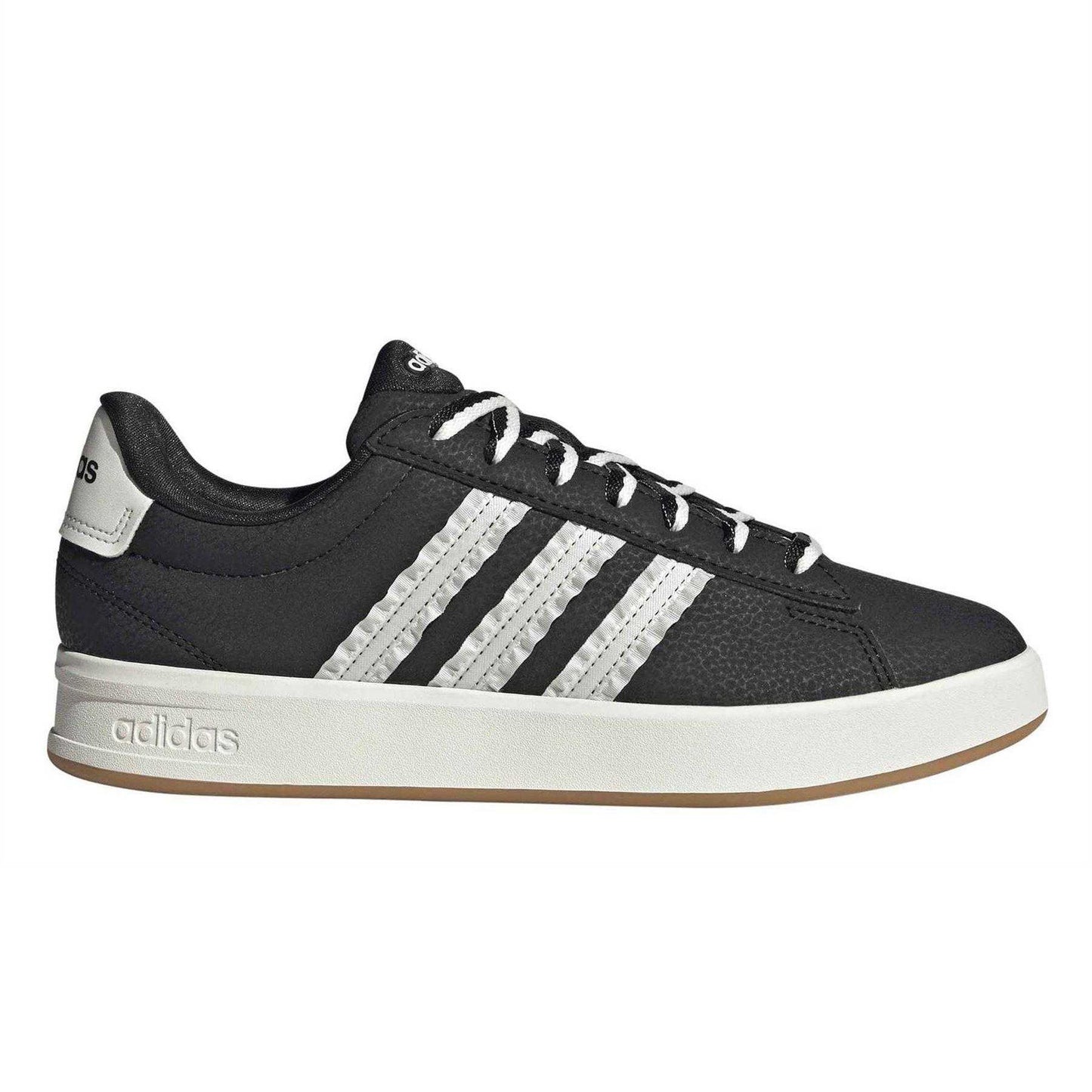 Core Black - Front - Adidas Mens Grand Court 3 Stripes Flat Trainers