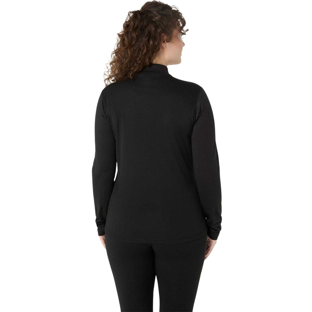 Black - Back - Asics Womens-Ladies Half Zip Winter Top