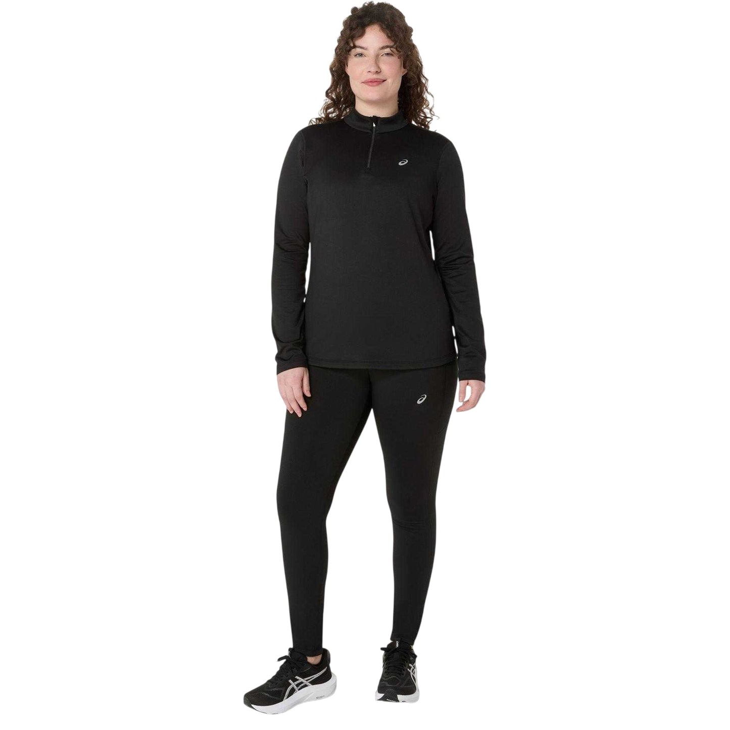 Black - Lifestyle - Asics Womens-Ladies Half Zip Winter Top