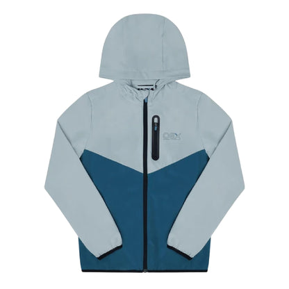 Grey Blue-Light Grey - Side - OEX Childrens-Kids Fell 2.0 Long-Sleeved Tracksuit