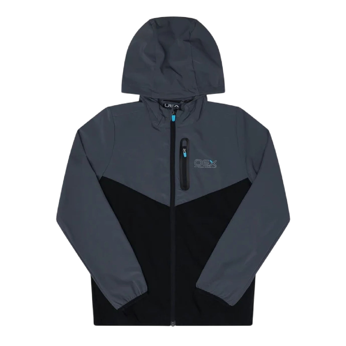 Black-Charcoal - Side - OEX Childrens-Kids Fell 2.0 Long-Sleeved Tracksuit