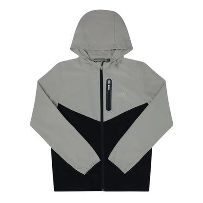 Black-Taupe - Side - OEX Childrens-Kids Fell 2.0 Long-Sleeved Tracksuit