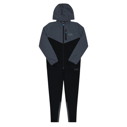 Black-Charcoal - Front - OEX Childrens-Kids Fell 2.0 Long-Sleeved Tracksuit