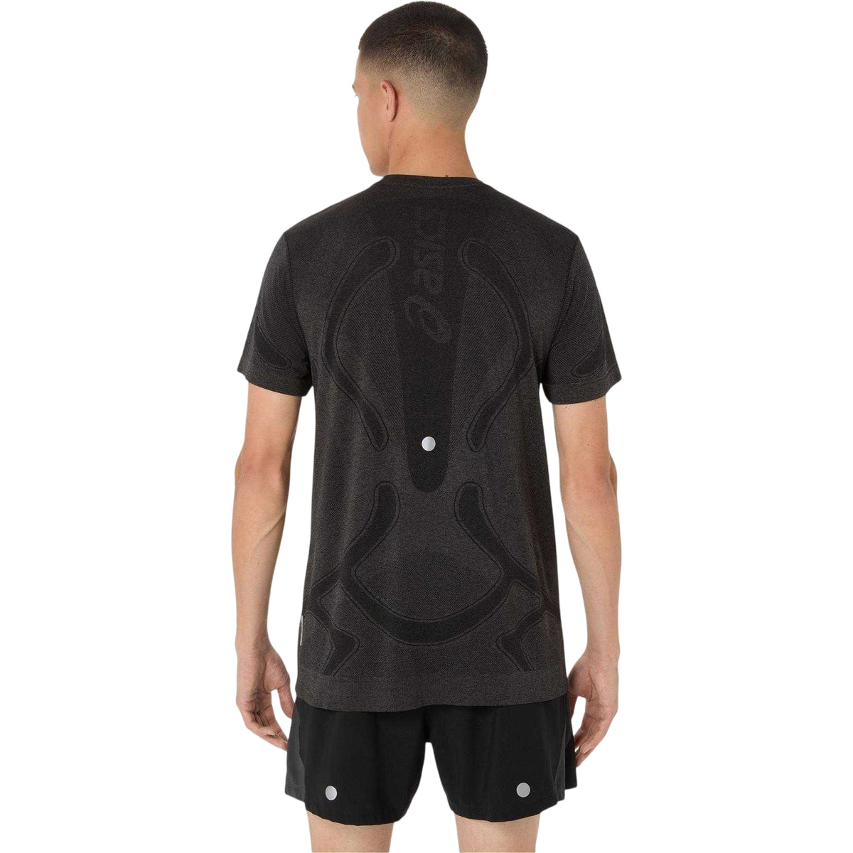 Black - Back - Asics Mens Seamless Short-Sleeved Running Top