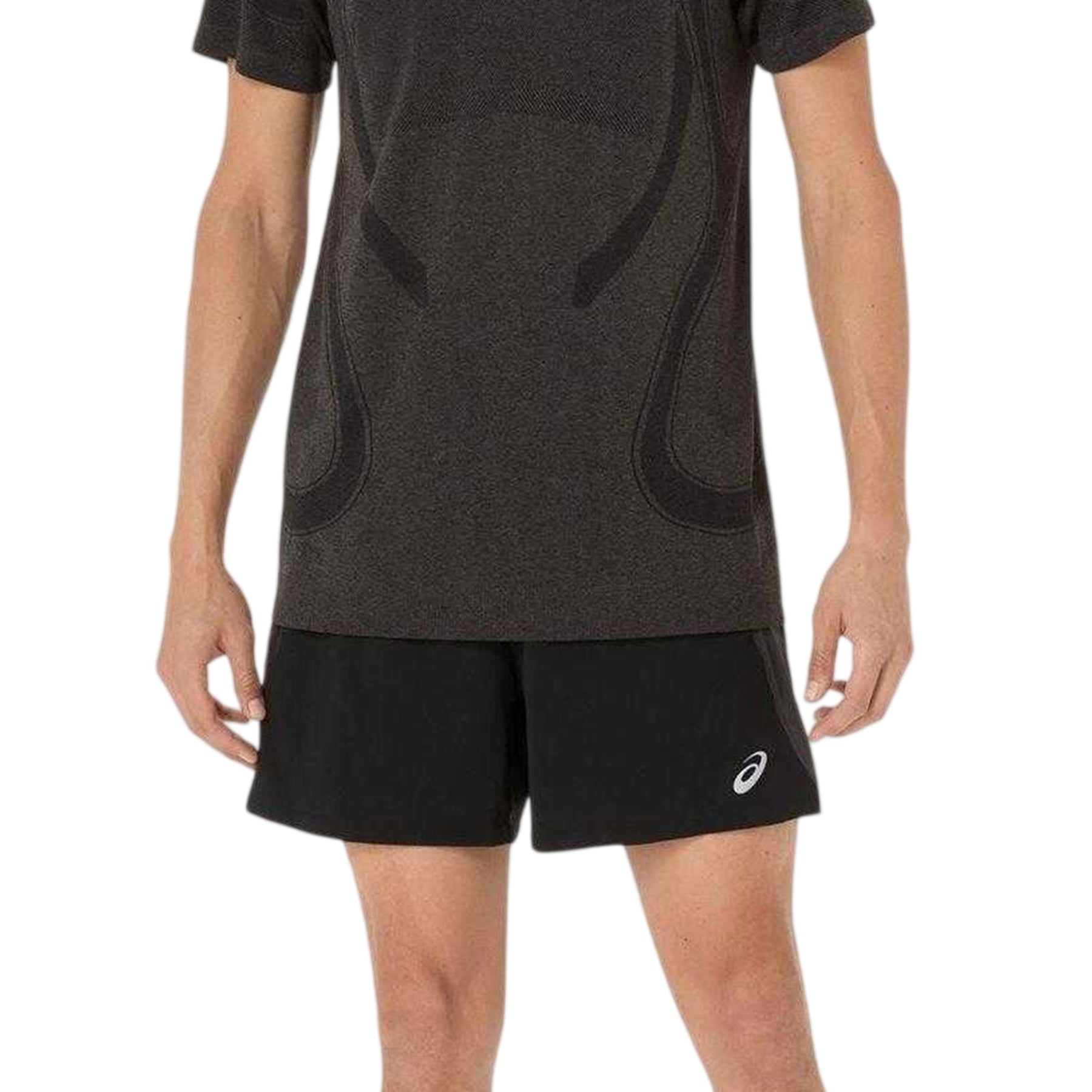 Black - Side - Asics Mens Seamless Short-Sleeved Running Top