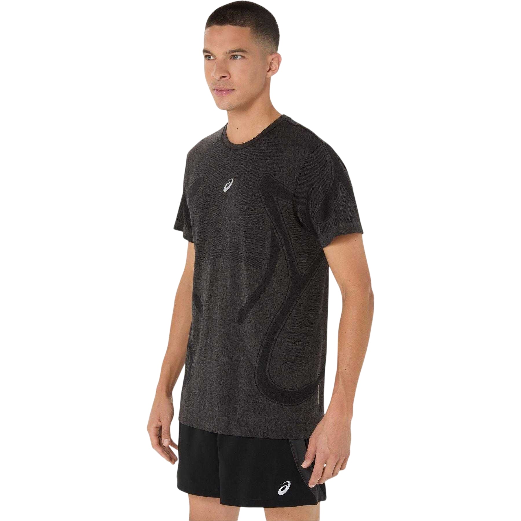 Black - Front - Asics Mens Seamless Short-Sleeved Running Top