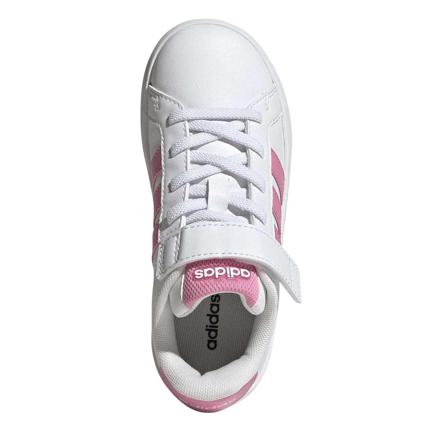 White - Lifestyle - Adidas Childrens-Kids Grand Court 3 Stripes Flat Trainers