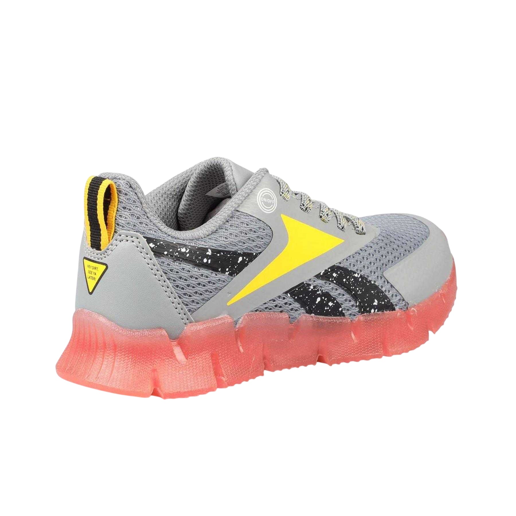 Grey - Back - Reebok Childrens-Kids Zig N Glow Flashing Lights Trainers