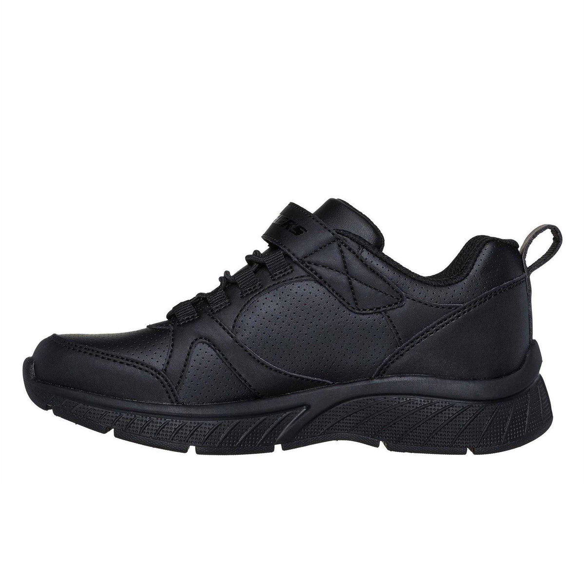 Black - Back - Skechers Girls Microspec Plus Perforated Trainers