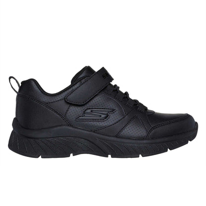 Black - Front - Skechers Girls Microspec Plus Perforated Trainers