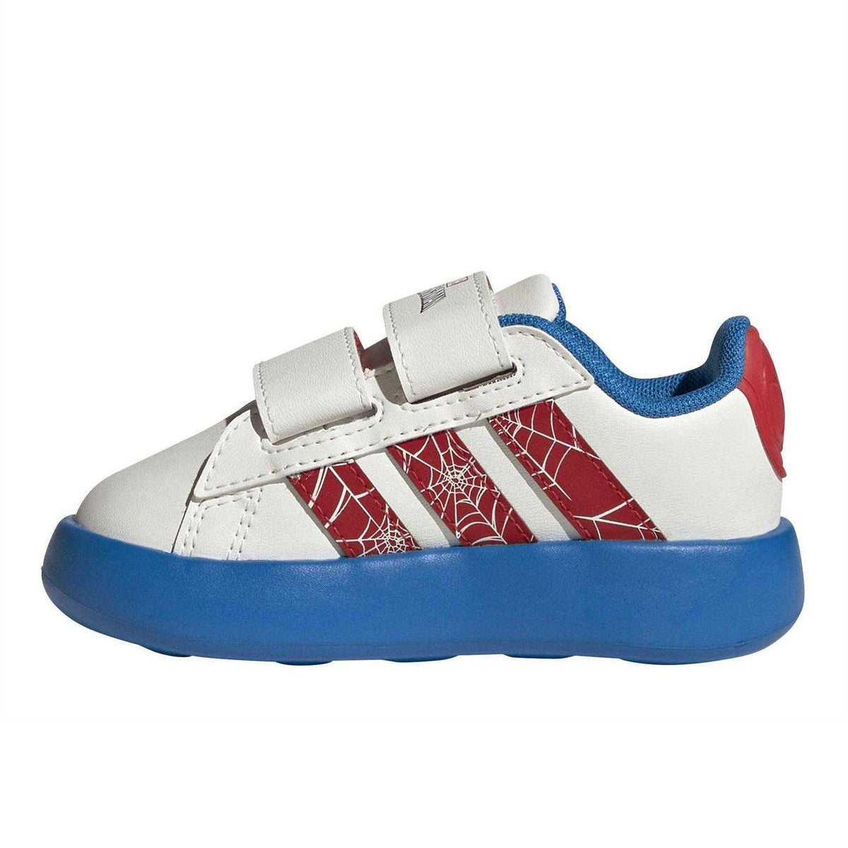 Cloud White - Side - Adidas Childrens-Kids Grand Court Spider-Man Touch Fastening Trainers