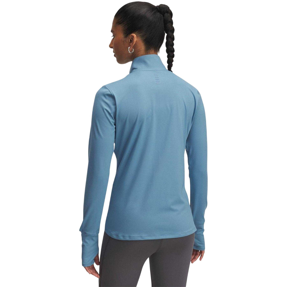 Blue - Back - Under Armour Womens-Ladies Launch Pro Half Zip Fitted Long-Sleeved Track Top